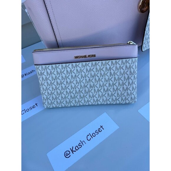 Michael Kors tote maisie 3 in 1 large bag clutch & crossbody Powder Blush - Picture 4 of 12